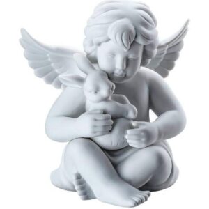Rosenthal Engel mit Hase 14 cm Angels Weiß Matt