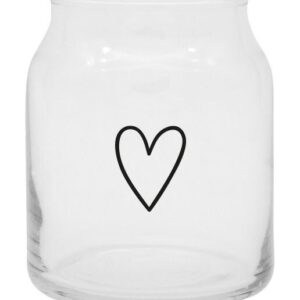 Eulenschnitt Vase aus Glas klein Herz 8x7