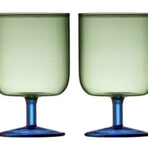 Lyngby Glas Weinglas 2er-Set Torino grün/blau