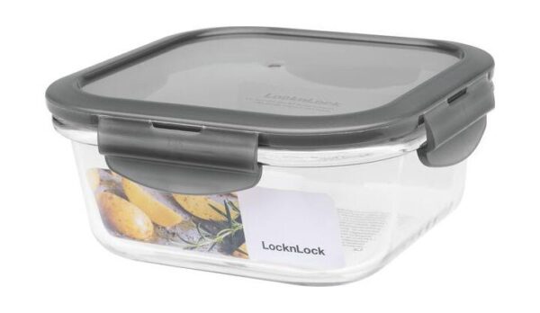 Lock & Lock Frischhaltedose     Deckel grau Borosilikat eckig   750ml
