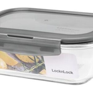 Lock & Lock Frischhaltedose     Deckel grau Borosilikat eckig   630ml
