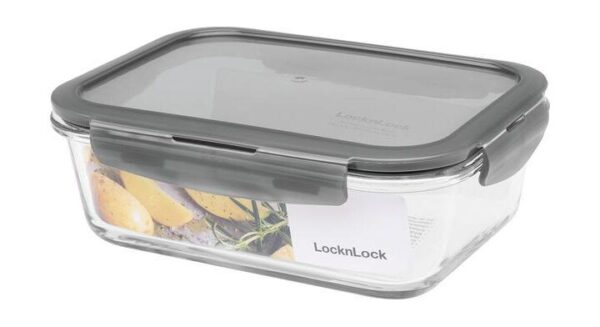 Lock & Lock Frischhaltedose     Deckel grau Borosilikat eckig   1l