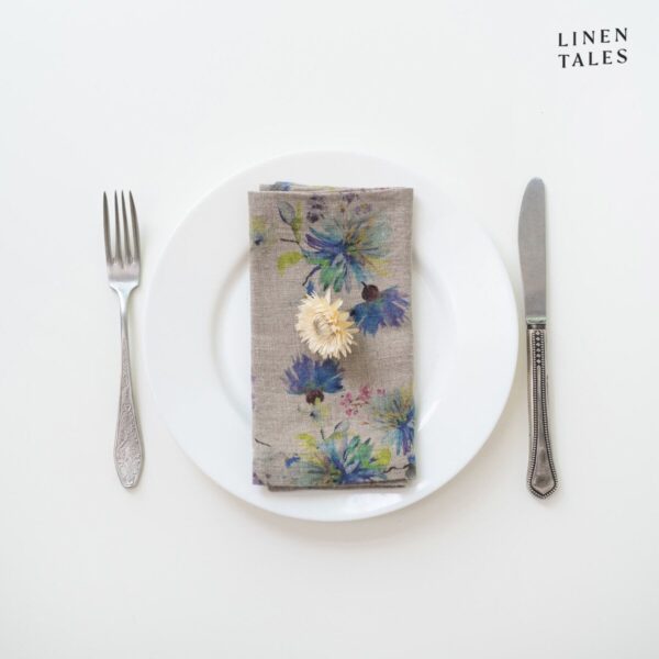 Linen Tales Leinen-Servietten 2er-Set Prints Flowers on natural
