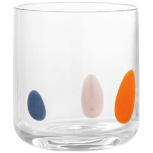 Bloomingville Afeen Trinkglas 340 ml Glas mit bunten Punkten