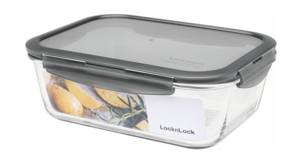 Lock & Lock Frischhaltedose     Deckel grau Borosilikat eckig   2l