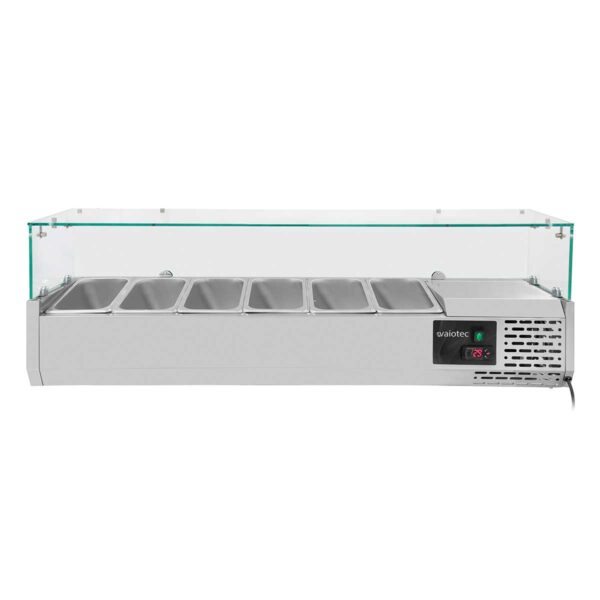 Kühlaufsatzvitrine EASY mit Glasabdeckung 6 x GN1/4 - 140 cm