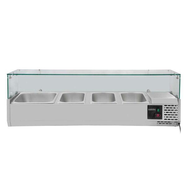 Kühlaufsatzvitrine EASY mit Glasabdeckung 3x GN1/3 + 1xGN1/2 - 120 cm