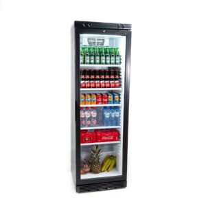 Flaschenkühlschrank LED weiß/schwarz - 380 Liter