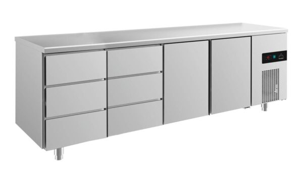 Kühltisch GaPo KT4DDTT  mit 2x Türen & 2x 3 Schubladen