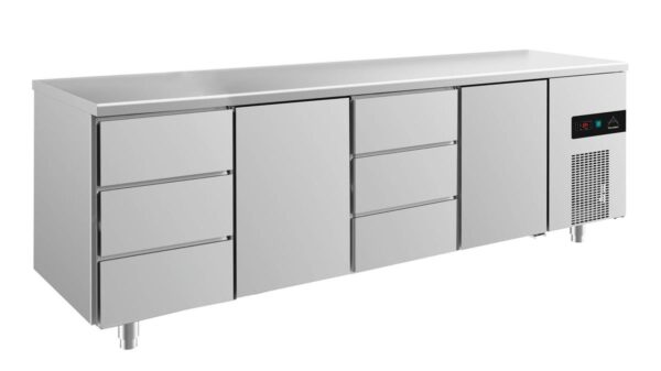 Kühltisch GaPo KT4DTDT  mit 2x Türen & 2x 3 Schubladen