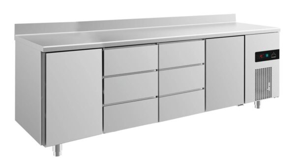 Kühltisch GaPo KT4TDDTA  mit 2x Türen & 2x 3 Schubladen + AK