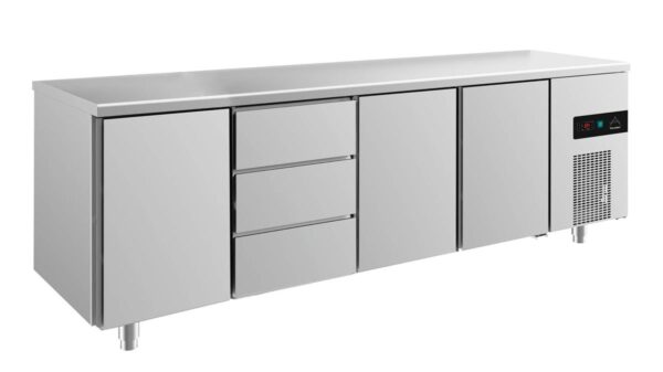 Kühltisch GaPo KT4TDTT  mit 3x Türen & 1x 3 Schubladen