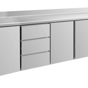 Kühltisch GaPo KT4TDTTA  mit 3x Türen & 1x 3 Schubladen + AK