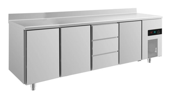 Kühltisch GaPo KT4TTDTA  mit 3x Türen & 1x 3 Schubladen + AK