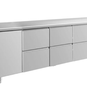Kühltisch GaPo KT4TZZZ  mit 1x Tür & 3x 2 Schubladen