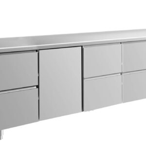 Kühltisch GaPo KT4ZTZZ  mit 1x Tür & 3x 2 Schubladen