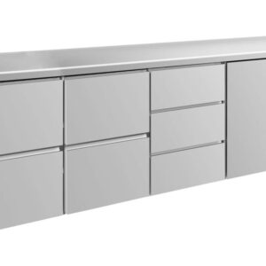 Kühltisch GaPo KT4ZZDT  mit 1x Tür & 3x 2 Schubladen