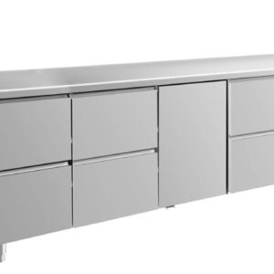Kühltisch GaPo KT4ZZTZ  mit 1x Tür & 3x 2 Schubladen