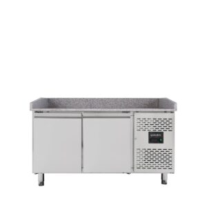 Pizzakühltisch / Pizzatisch EASY 800 - 2 Türen + grauer Granit