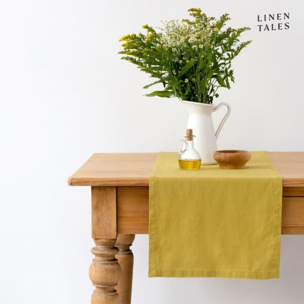 Linen Tales Leinen-Tischläufer 40x150 cm Lemon Curry