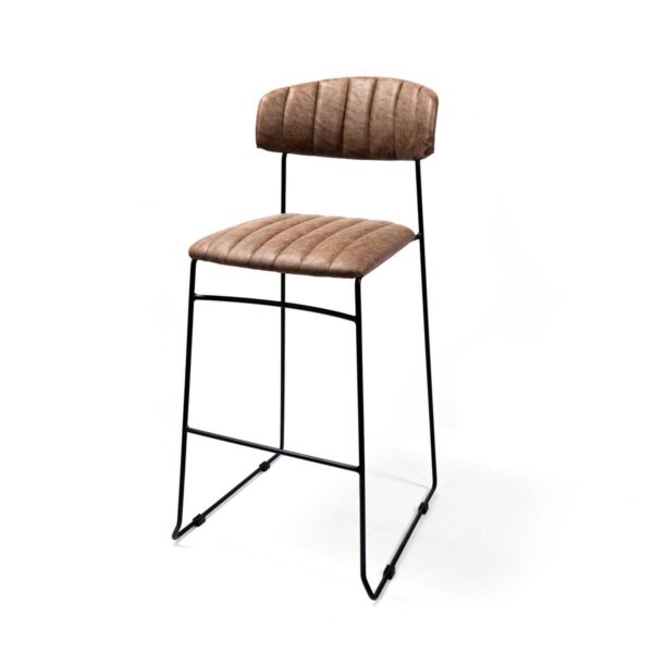 Barhocker Mundo Kunstleder gepolstert Cognac