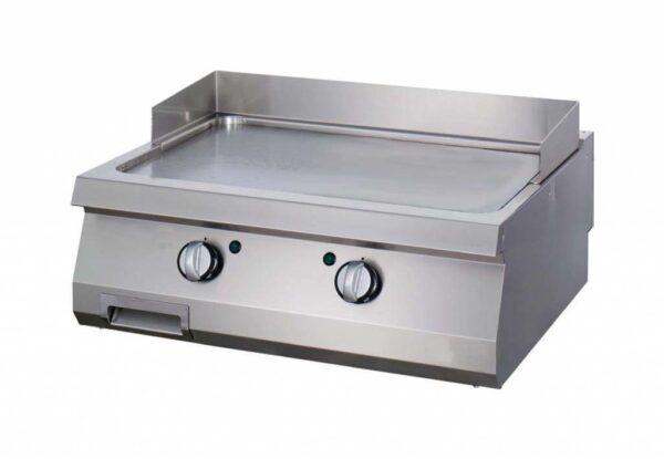 Gas Grillplatte Heavy Duty - glatt hartverchromt - 2 Heizzonen + Spritzschutz