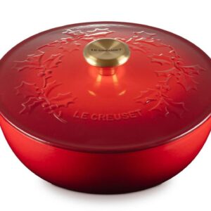 Le Creuset La Marmite Holly 26 cm Christmas Collection Kirschrot