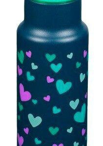 klean kanteen Trinkflasche Kid Classic Navy Hearts vakuumisoliert 355ml mit Sport Cap