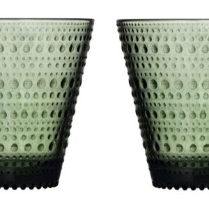 Iittala Glas 2er-Set Kastehelmi tannengrün