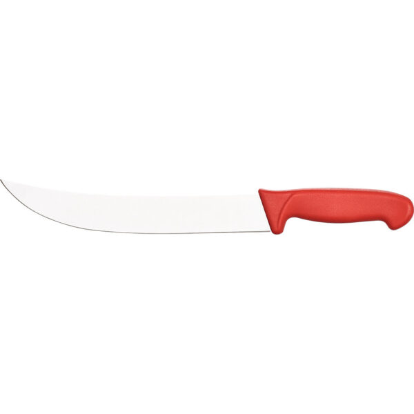 Blockmesser Premium HACCP Griff rot Edelstahlklinge 25 cm gebogen