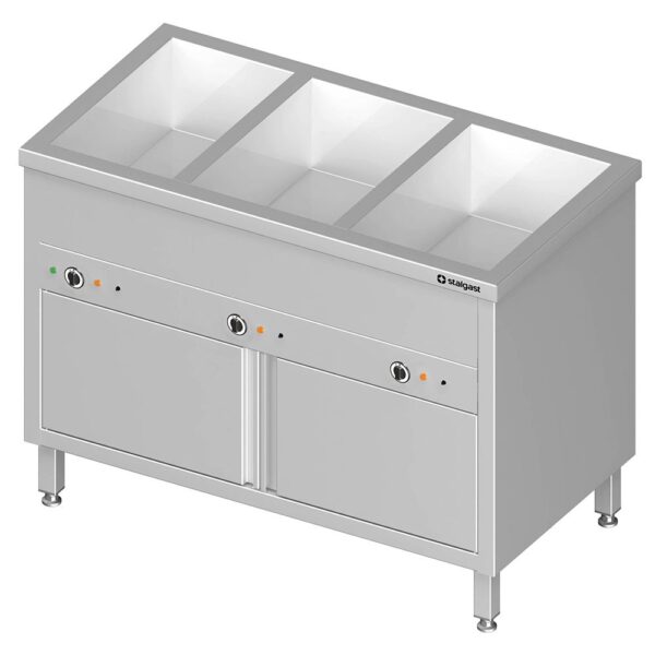 Bain-Marie Standgerät mit geschlossenem Unterbau und separaten Becken  für 2x GN1/1