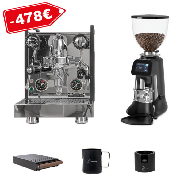 Rocket Mozzafiato Cronometro R schwarz - Set mit Mühle Buddy und Zubehör