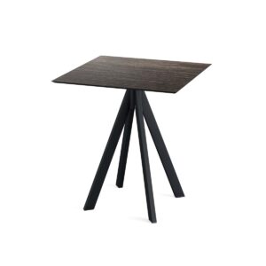 Terrassentisch Infinity Schwarz + Riverwashed Wood HPL 70 x 70 cm