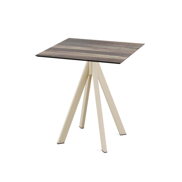 Terrassentisch Infinity Sand + Tropical Wood HPL 70 x 70 cm