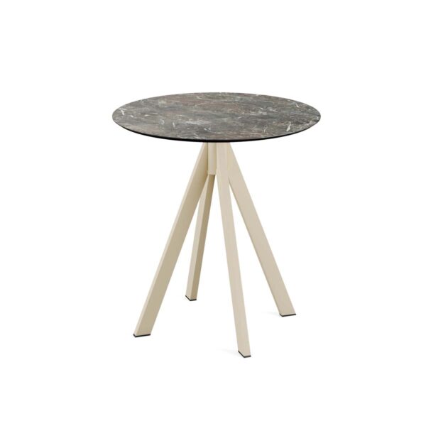 Terrassentisch Infinity Sand + Galaxy Marble HPL Ø 70 cm