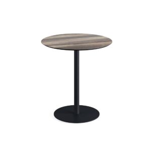 Terrassentisch Urban Schwarz + Tropical Wood HPL Ø 70 cm