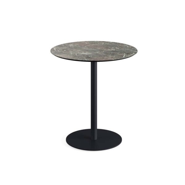 Terrassentisch Urban Schwarz + Galaxy Marble HPL Ø 70 cm