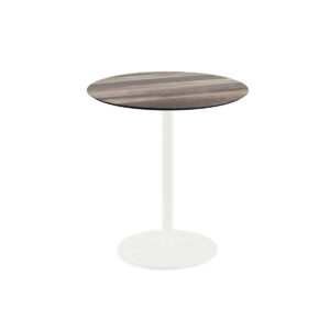 Terrassentisch Urban Weiß + Tropical Wood HPL Ø 70 cm