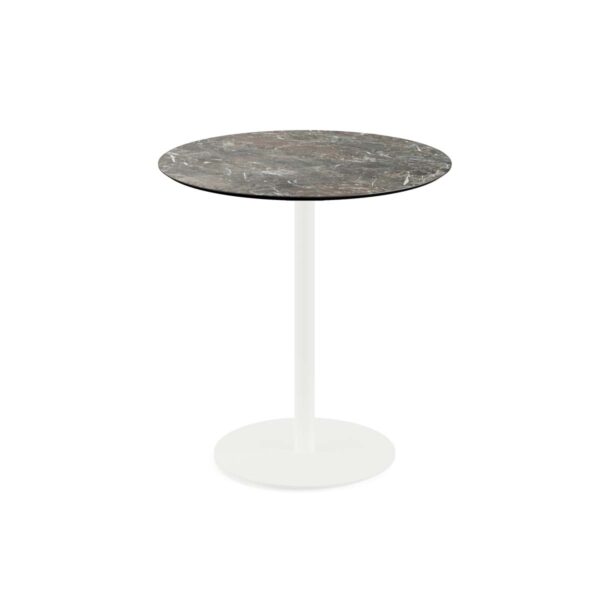 Terrassentisch Urban Weiß + Galaxy Marble HPL Ø 70 cm