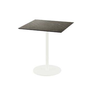 Terrassentisch Urban Weiß + Midnight Marble HPL 70 x 70 cm