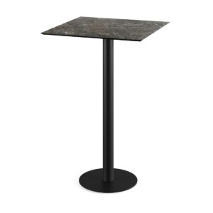 Stehtisch Urban Schwarz + Galaxy Marble HPL 70 x 70 cm