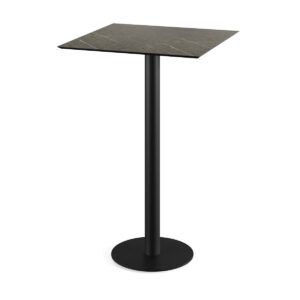 Stehtisch Urban Schwarz + Midnight Marble HPL 70 x 70 cm