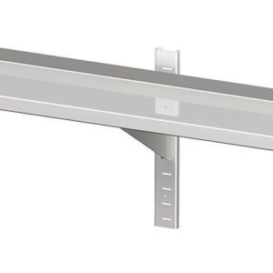 Edelstahl Wandregal / Wandboard mit Konsolen und Wandschienen 160 x 40 x 40 cm höhenverstellbar verschweißt