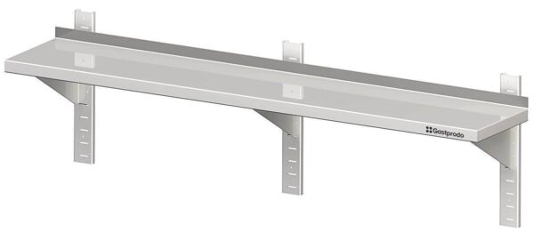 Edelstahl Wandregal / Wandboard mit Konsolen und Wandschienen 160 x 40 x 40 cm höhenverstellbar verschweißt