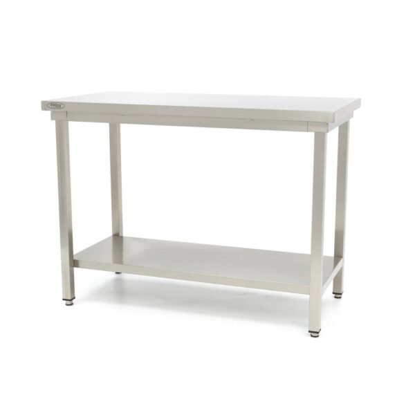 Edelstahl Arbeitstisch / Edelstahltisch BASE mit Grundboden 160 x 60 x 85 cm