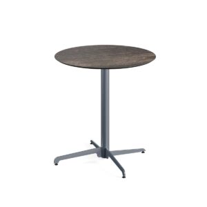 Bistrotisch / Terrassentisch X Cross Grau + Riverwashed Wood HPL Ø 70 cm