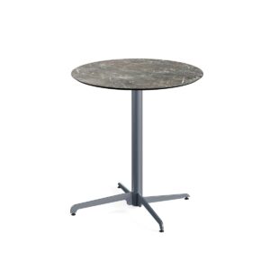 Bistrotisch / Terrassentisch X Cross Grau + Galaxy Marble HPL Ø 70 cm