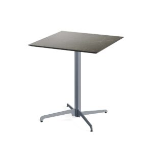 Terrassentisch X Cross Grau+ Midnight Marble HPL 70 x 70 cm