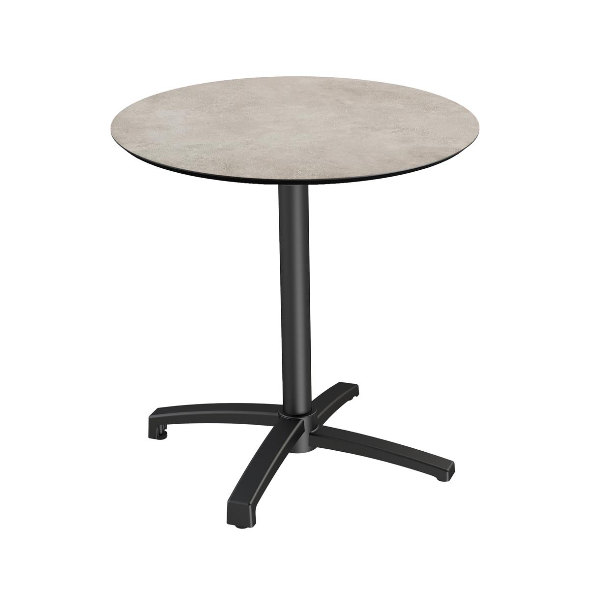 Bistrotisch / Terrassentisch X Cross Schwarz + Moonstone HPL Ø 70 cm 1 Bistrotisch / Terrassentisch X Cross Schwarz + Moonstone HPL Ø 70 cm