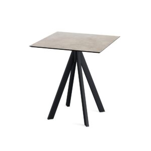 Terrassentisch Infinity Schwarz + Moonstone HPL 70 x 70 cm